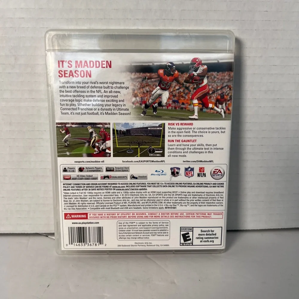 Madden NFL 15 Sony PlayStation 3‎ PS3 EA Sports Football Game Richard Sherman